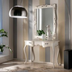 Белая консоль с 2 ящиками на ножках-кабриолях - mdg/0733