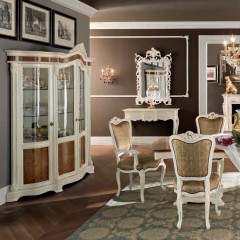 Бежевый бархатный стул на белом каркасе с подлокотниками - mdg/0856