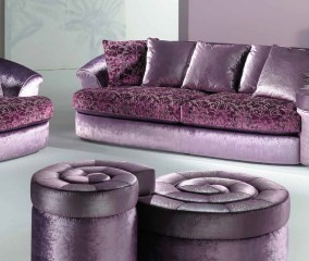 Сиреневый бархатный пуф-улитка - mdg/0933