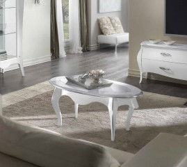 Белоснежный овальный стол на фигурном подстолье - mdg/0992