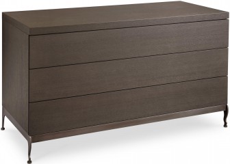 Темно-коричневый комод с 3 ящиками на тонких изогнутых ножках - can/205