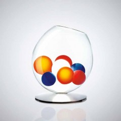 Настольная лампа в форме наклонной вазы с разноцветными шарами - lmo/122