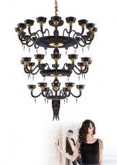 Черная трехъярусная люстра на 38 ламп - lmo/205