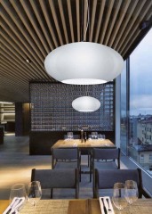 Люстра в форме уплощенной сферы из матового стекла - lmo/123