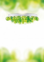 Круглая люстра с декоративными элементами из дутого зеленого стекла - lmo/124