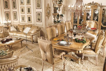 Светлая большая столовая с зоной отдыха - riv/551