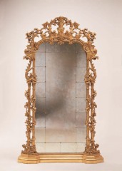 Напольное зеркало в раме с резными цветами - pvz/118