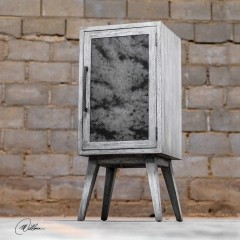 Серый барный шкафчик с декорированной дверкой - utr/1964