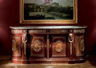 Классический буфет с расписными медальонами и мраморной столешницей - pvz/327