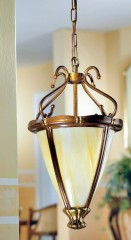 Люстра с коническим плафоном из матового стекла опалового оттенка - pos/035