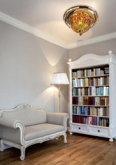 Круглый светильник из муранского стекла янтарного цвета - pos/314