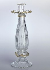 Стеклянный подсвечник с позолоченным декором - pos/046