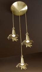 Позолоченный светильник из 3 подвесных элементов - pos/381