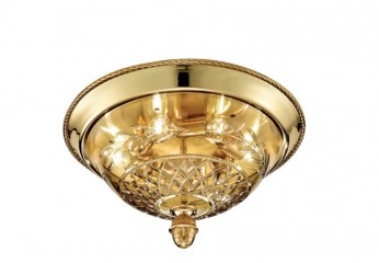 Круглый светильник из тонированного стекла с резным орнаментом - pos/332