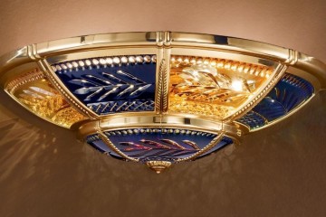 Полукруглое бра из синего и янтарного стекла - pos/303