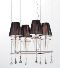 Люстра с 4 коричневыми плиссированными абажурами - adm/102