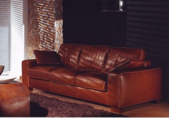 Кожаный диван со съемными подушками - bst/090
