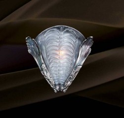 Серебристое бра с плафоном из рельефного муранского стекла - mar/579