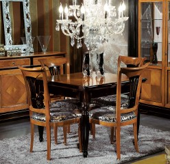 Глянцевый раздвижной стол на тонированном подстолье с фигурными ножками - mdg/0652