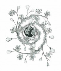 Спиральное бра из стеклянных цветов и листьев - par/181