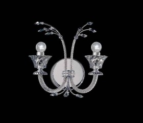 Двойное бра из хромированного металла, декорированное стразами - par/209