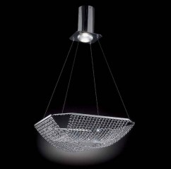 Подвесная люстра с квадратным плафоном из хрустальных гирлянд - par/219
