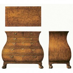 Фигурный декорированный комод с 6 ящиками - bak/384