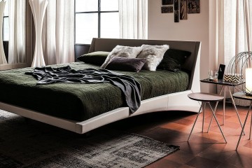 Кровать на фигурном каркасе в кожаной обивке - ctn/456