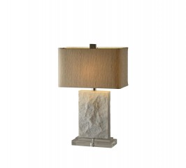 Лампа с коричневым абажуром на каменном основании - bad/565