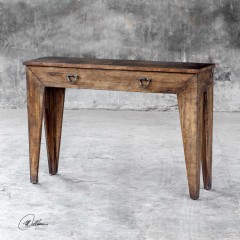 Консоль из массива орехового оттенка с ящиком - utr/2298