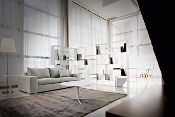 Белоснежный модульный стеллаж - bsn/195