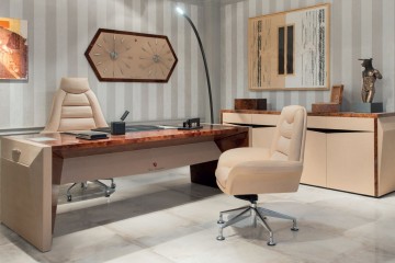 Кабинет кремового оттенка со столом из радики - fmi/167