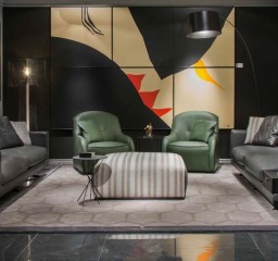 Круглый серый столик на перекрещенных ножках - fmi/181