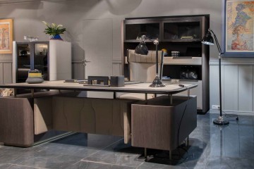 Дизайнерский кабинет в коричневых и бежевых тонах - fmi/169