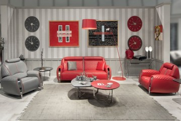 Комплект кожаной мягкой мебели с креслами-реклайнерами - fmi/021