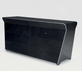 Фигурный комод с 6 ящиками в кожаной обивке - fmi/815
