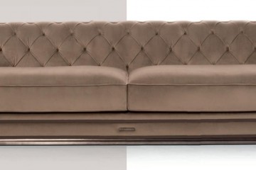 Бежевый диван Честерфилд с гладким сиденьем - vsn/344