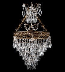 Бра на бронзовом каркасе с каскадом хрустальных подвесок - bad/387