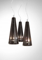 Люстра с коническим плафоном из коричневого стекла - itl/029