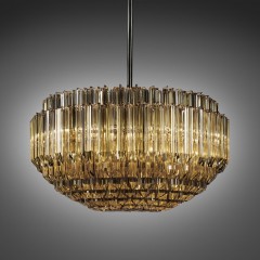 Круглая люстра из стекла янтарного оттенка - itl/001
