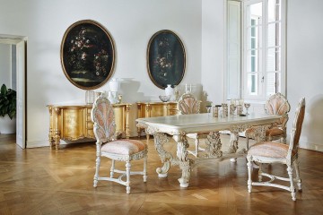 Белая столовая с 2 позолоченными буфетами - slk/308