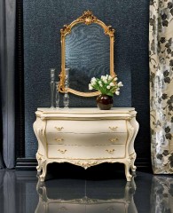 Зеркало в позолоченной раме с резной раковиной - slk/123