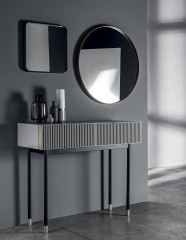 Светло-серая консоль с 2 рифлеными ящиками - mrz/035