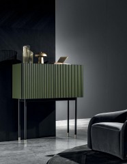 Шкаф оливкового оттенка с распашными рифлеными дверками - mrz/011