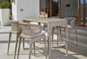 Комплект бежевой плетеной мебели для бара - sld/150
