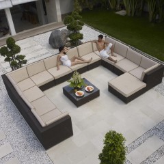 Большой диван П-образной формы с боковым пуфом - sld/171