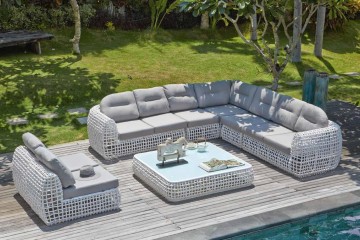 Бело-серый гарнитур с угловым диваном - sld/137