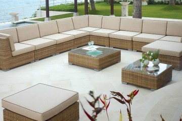 Плетеный гарнитур с большими модульными диванами - sld/144