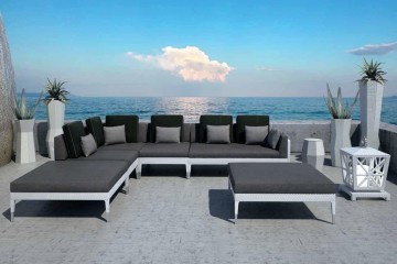 Модульная гостиная в белых и графитовых тонах - smn/394