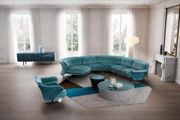 Бирюзовая гостиная с модульным диваном - lof/592